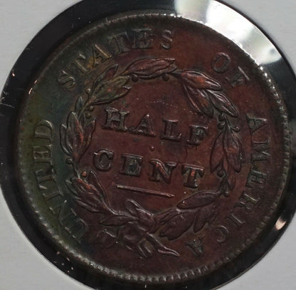 1829 Classic Half Cent AU-58 | Of Coins & Crystals