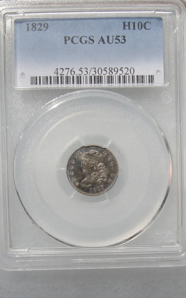 1829 Capped Bust Half Dime PCGS AU-53 | Of Coins & Crystals