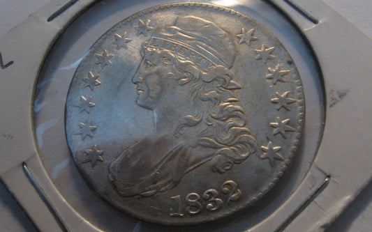 1832 Capped Bust Half Dollar.  AU-50 | Of Coins & Crystals