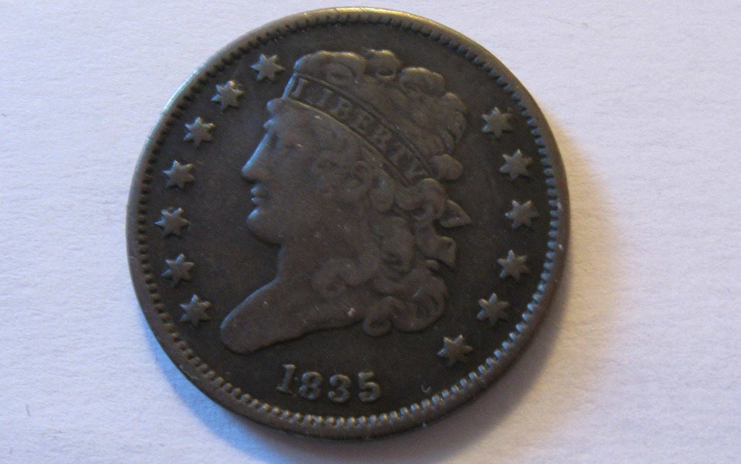 1835 Classic Half Cent  F-15 | Of Coins & Crystals