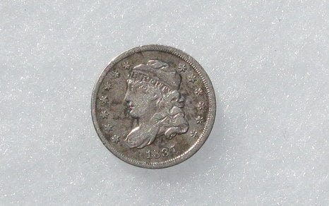 1837 Large 5c Capped Bust Half Dime VF-30 | Of Coins & Crystals