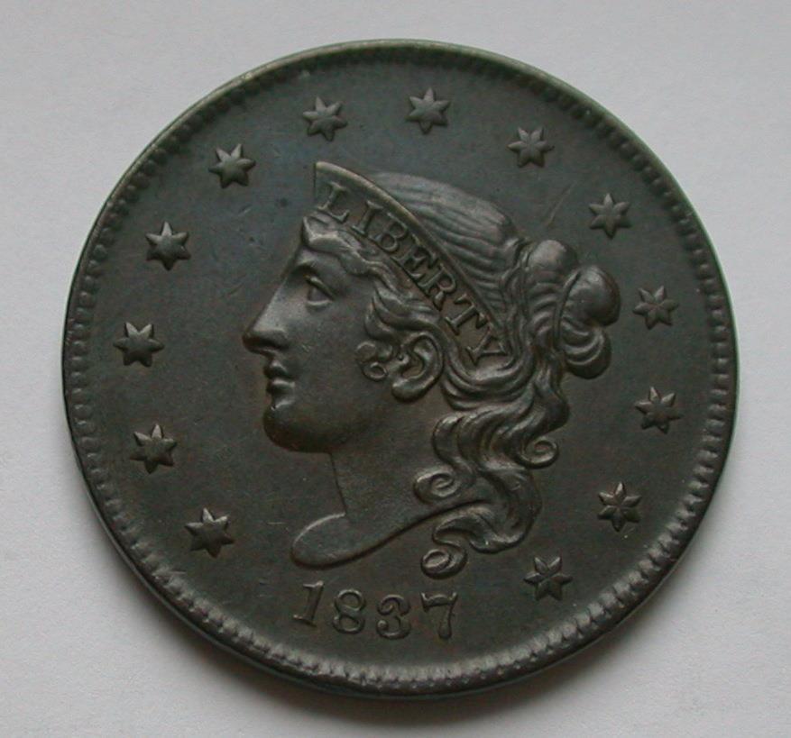 1837 Large Cent AU-50 | Of Coins & Crystals