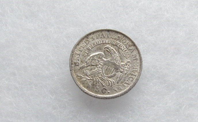 1837, small 5C Capped Bust Half Dime  AU-55
