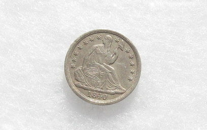 1840 no drapery  Half Dime AU-50 | Of Coins & Crystals