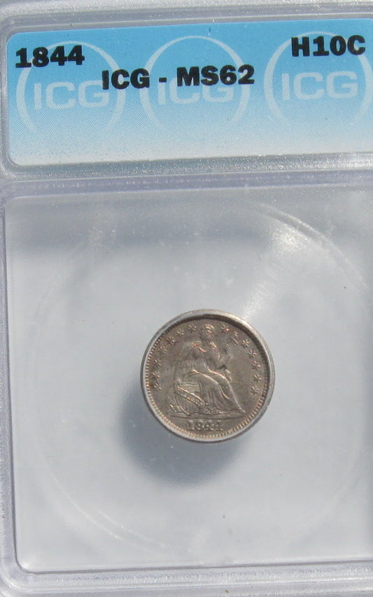 1844 Half Dime ICG MS-62