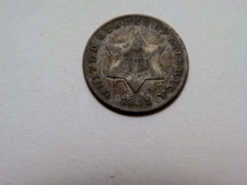 1851 Silver Three Cents XF45 | Of Coins & Crystals