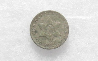 1852 Silver Three Cents VG10 | Of Coins & Crystals