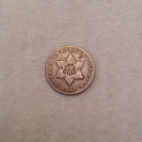 1852 Silver Three Cents F12 | Of Coins & Crystals
