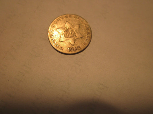 1852 Silver Three Cents VG8 | Of Coins & Crystals