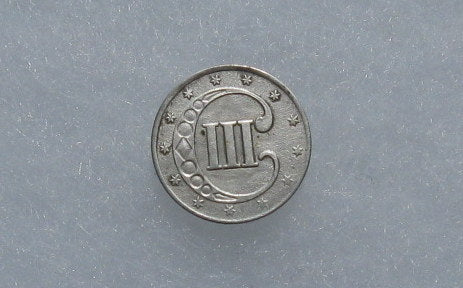 1853 Three Cent Silver AU 50 Details | Of Coins & Crystals