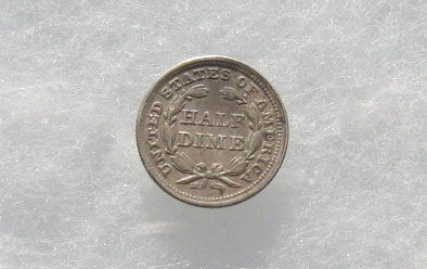 1853 Arrows Half Dime AU-50 | Of Coins & Crystals