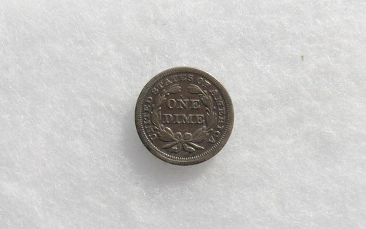 1853 Seated Liberty Dime XF DET | Of Coins & Crystals
