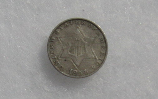 1854 Three Cent Silver XF-40 | Of Coins & Crystals