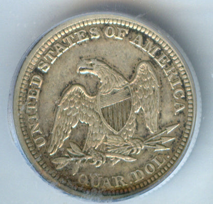 1854 Seated Liberty Quarter Arrows ICG AU53 | Of Coins & Crystals