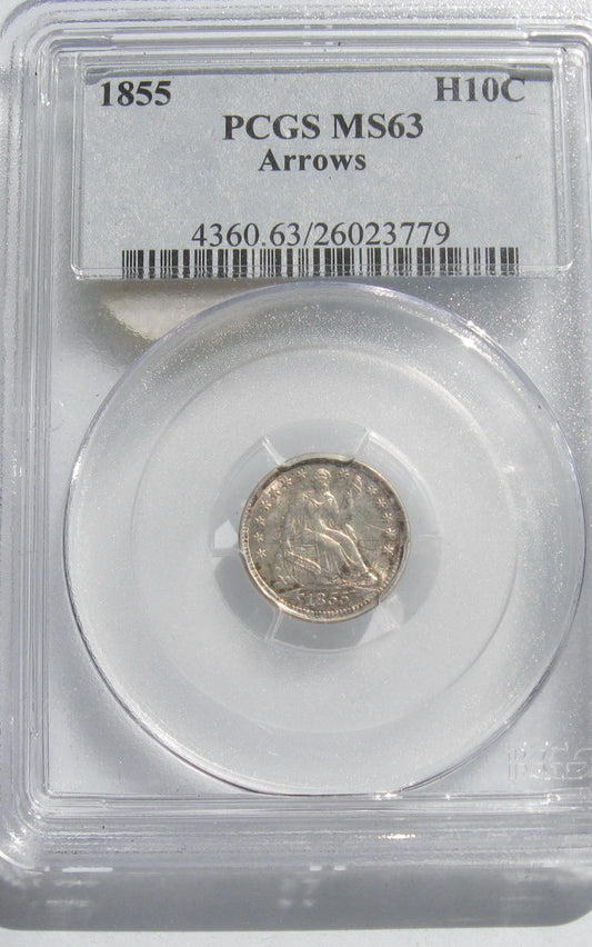 1855 Half Dime PCGS MS-63