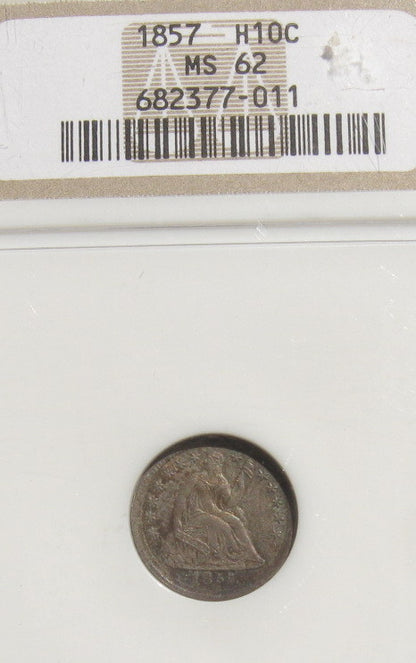 1857 Half Dime NGC MS-62