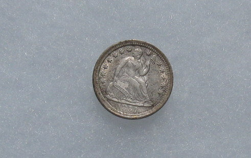1857 Seated Liberty Half Dime AU | Of Coins & Crystals