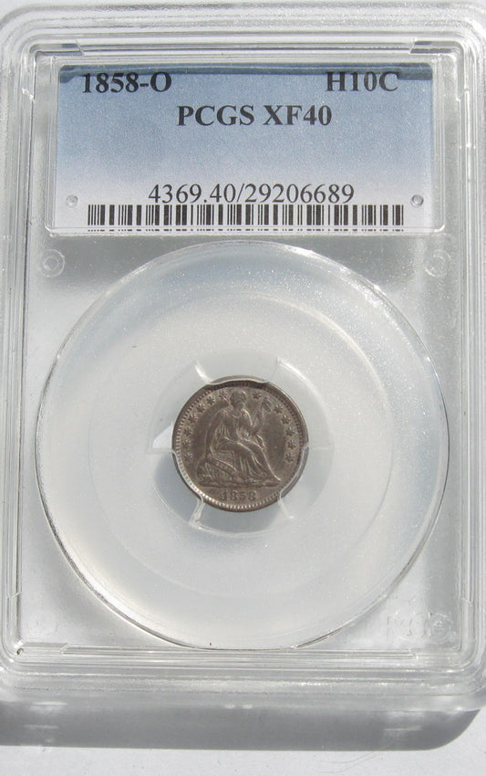 1858O Half Dime PCGS XF40