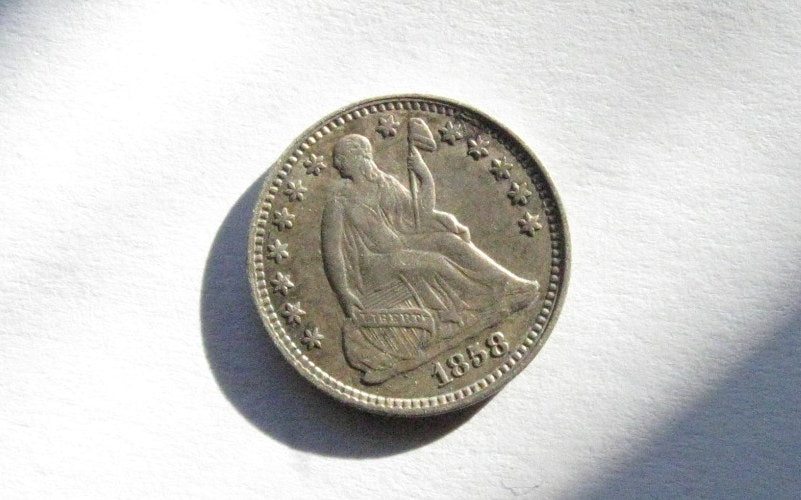 1858 Half Dime AU-53 | Of Coins & Crystals