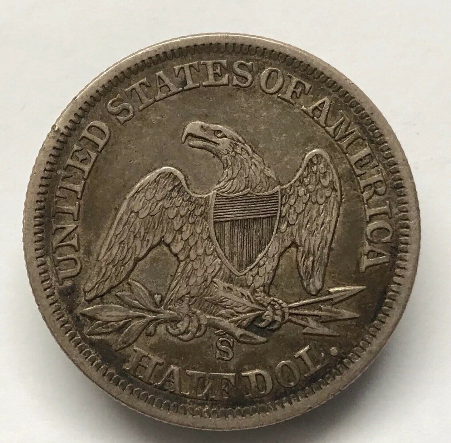 1858S Seated Liberty Half Dollar XF 45 | Of Coins & Crystals