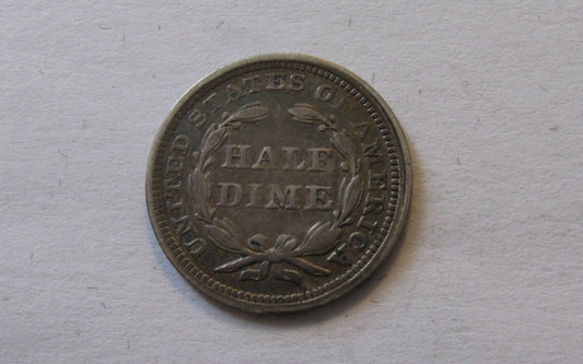 1858 Seated Liberty Half Dime.  XF-40 | Of Coins & Crystals