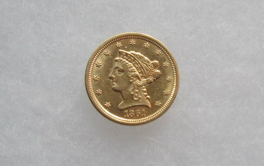 1861 Liberty Head Quarter Eagle  MS63 | Of Coins & Crystals