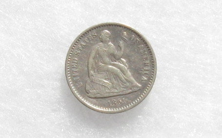 1861 Half Dime AU-50 | Of Coins & Crystals