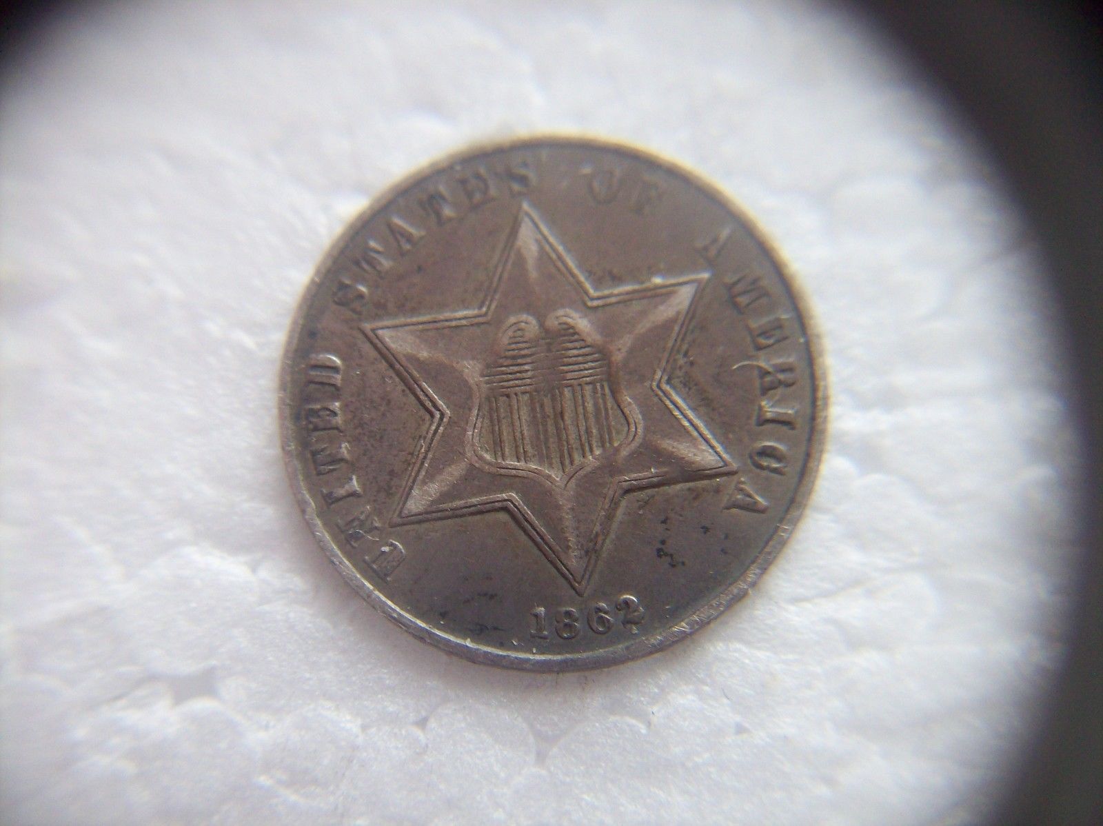 1862 Silver Three Cents XF40 | Of Coins & Crystals
