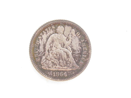 1864 Seated Half Dime choice unc