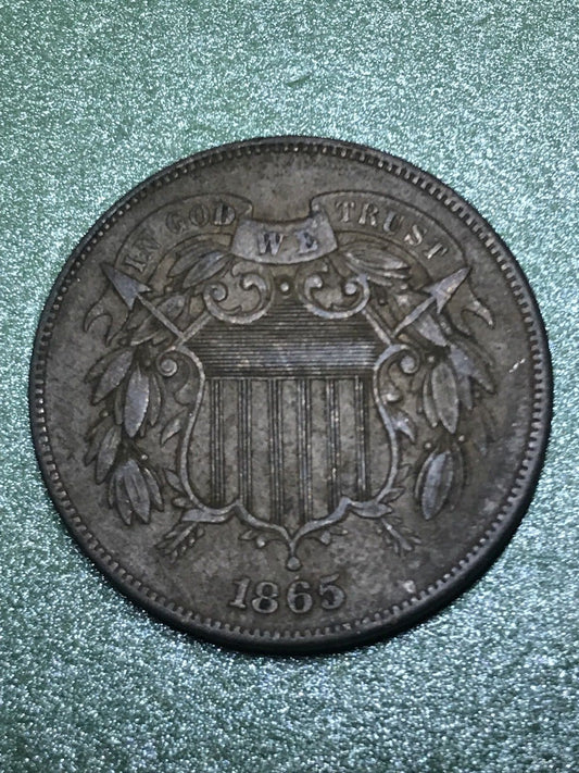 1865 Two Cents AU50 BN | Of Coins & Crystals