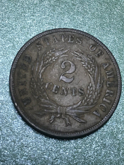 1865 Two Cents AU50 BN | Of Coins & Crystals
