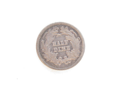 1865 Seated Half Dime about unc