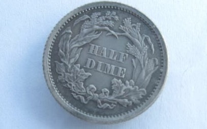1866 Hald Dime XF-40