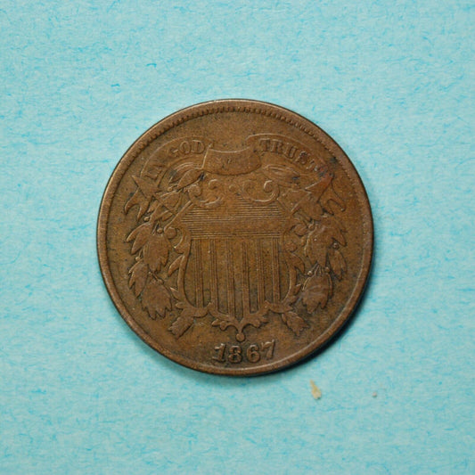 1867 Two Cents F-12 | Of Coins & Crystals
