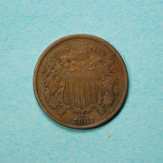 1867 Two Cents F-12 | Of Coins & Crystals