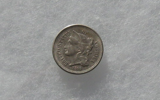 1868 3 Cent Nickel XF-45 | Of Coins & Crystals