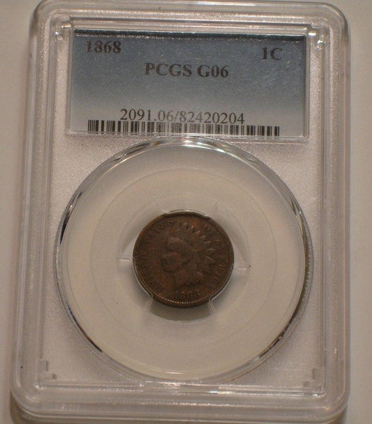 1868 Indian Cent PCGS G6 | Of Coins & Crystals