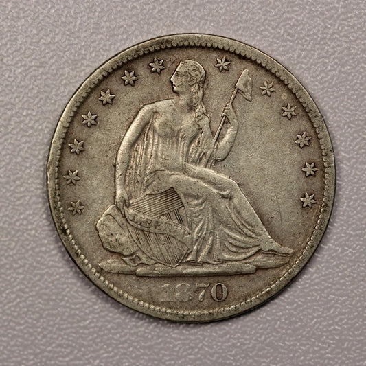 1870S Seated Liberty Half Dollar VF-30 | Of Coins & Crystals