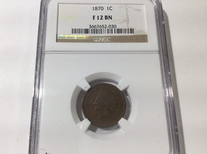 1870 Indian Cent NGC F12 | Of Coins & Crystals
