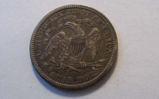 1876 Seated Liberty Quarter.  XF-45 | Of Coins & Crystals