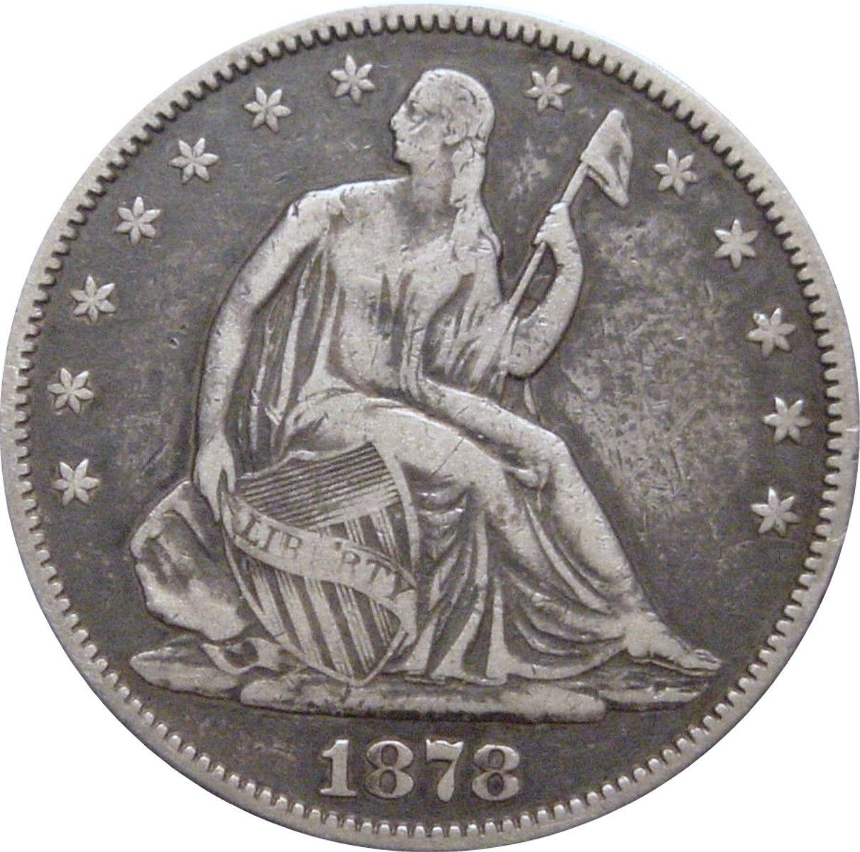 1878 Seated Liberty Half Dollar F-12 | Of Coins & Crystals