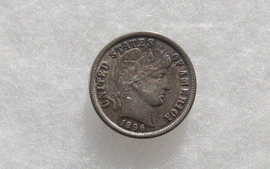1896 Barber Dime AU-50 | Of Coins & Crystals