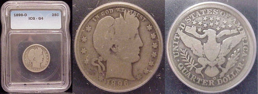 1896-O Barber Quarter ICG G4 | Of Coins & Crystals