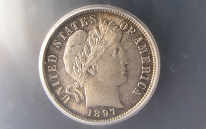 1897 Barber Dime.  ICG MS-63 | Of Coins & Crystals