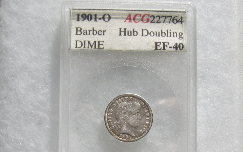 1901O Barber Dime ACG XF-40 | Of Coins & Crystals