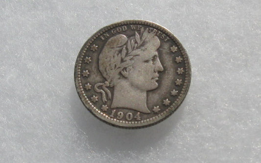 1904-O Barber Quarter F-12 | Of Coins & Crystals