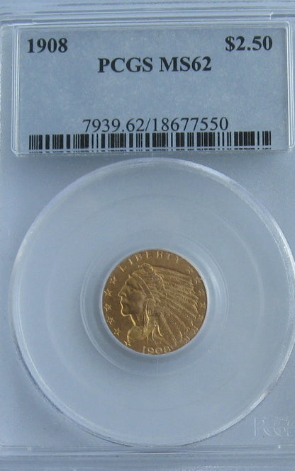 1908 Quarter Eagle PCGS MS62