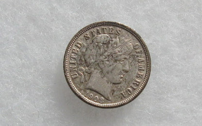 1908D Barber Dime AU-50 | Of Coins & Crystals