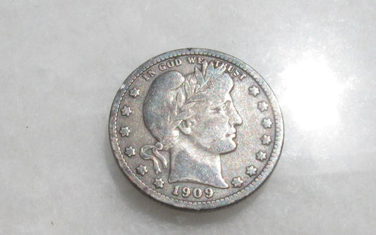 1909-O Barber Quarter F-12 | Of Coins & Crystals