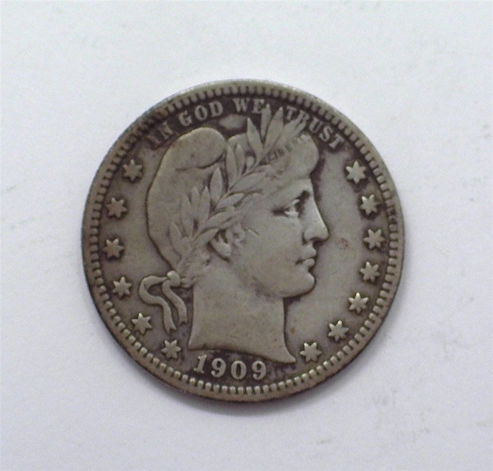 1909-O Barber Quarter  VF-30 | Of Coins & Crystals